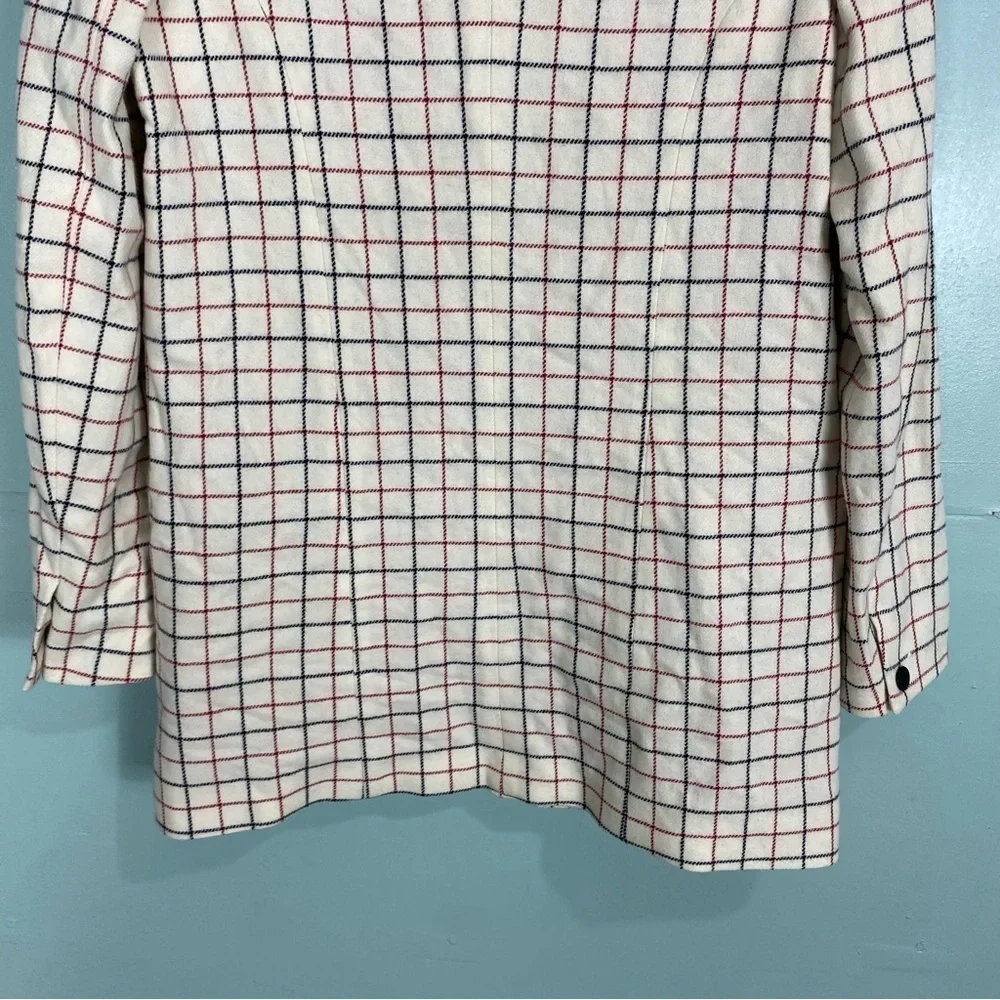 Rag and Bone Nova Oversized Blazer Ivory Check Plaid‎ One Button Sz 10